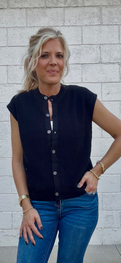 Lila Sweater Vest - Black
