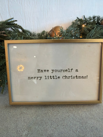 Gold Easel Framed Christmas Sayings