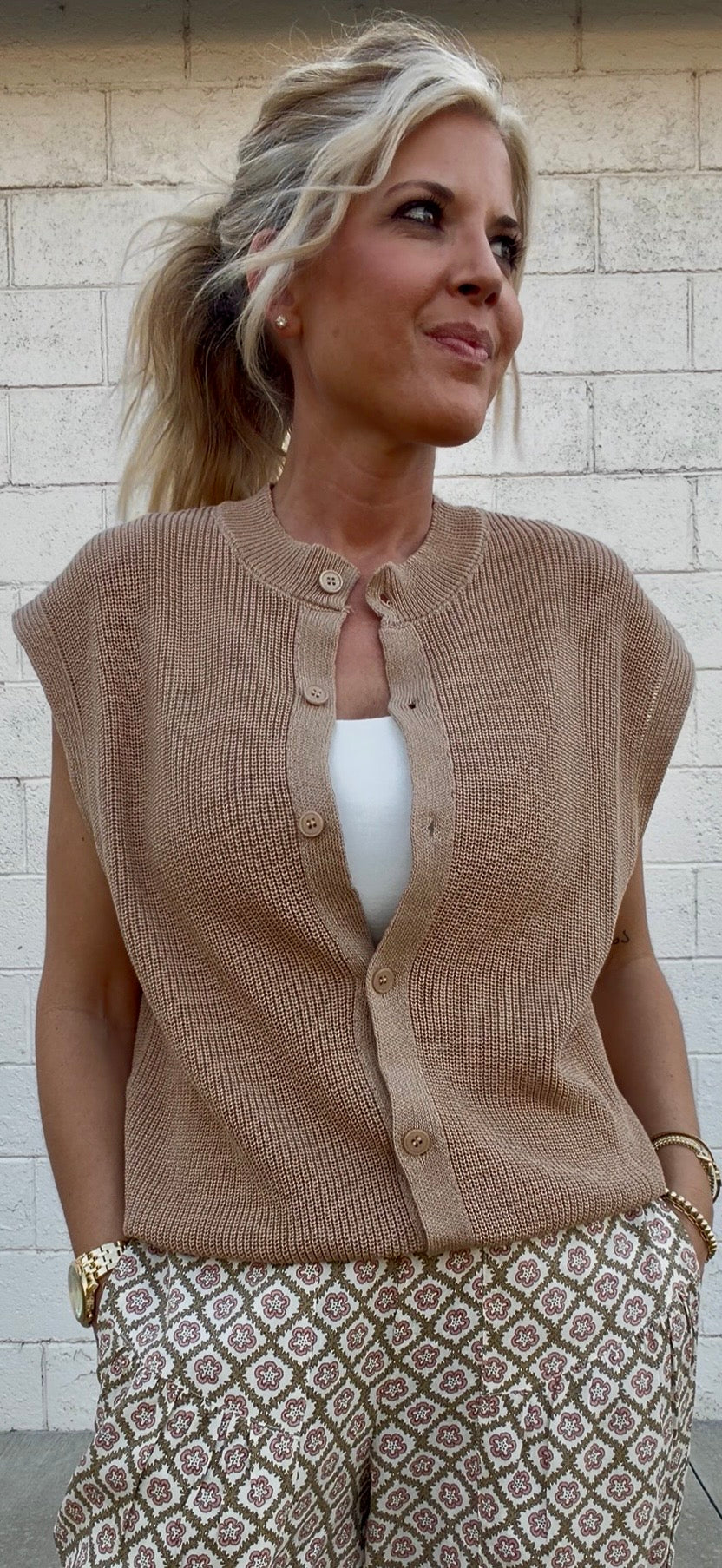 Lila Sweater Vest - Mocha