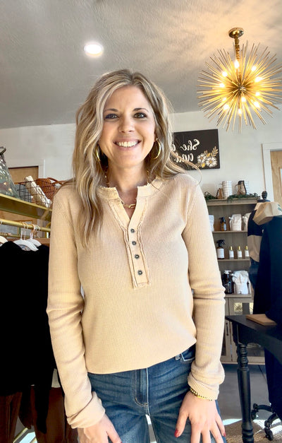 Soft Sand Henley Top