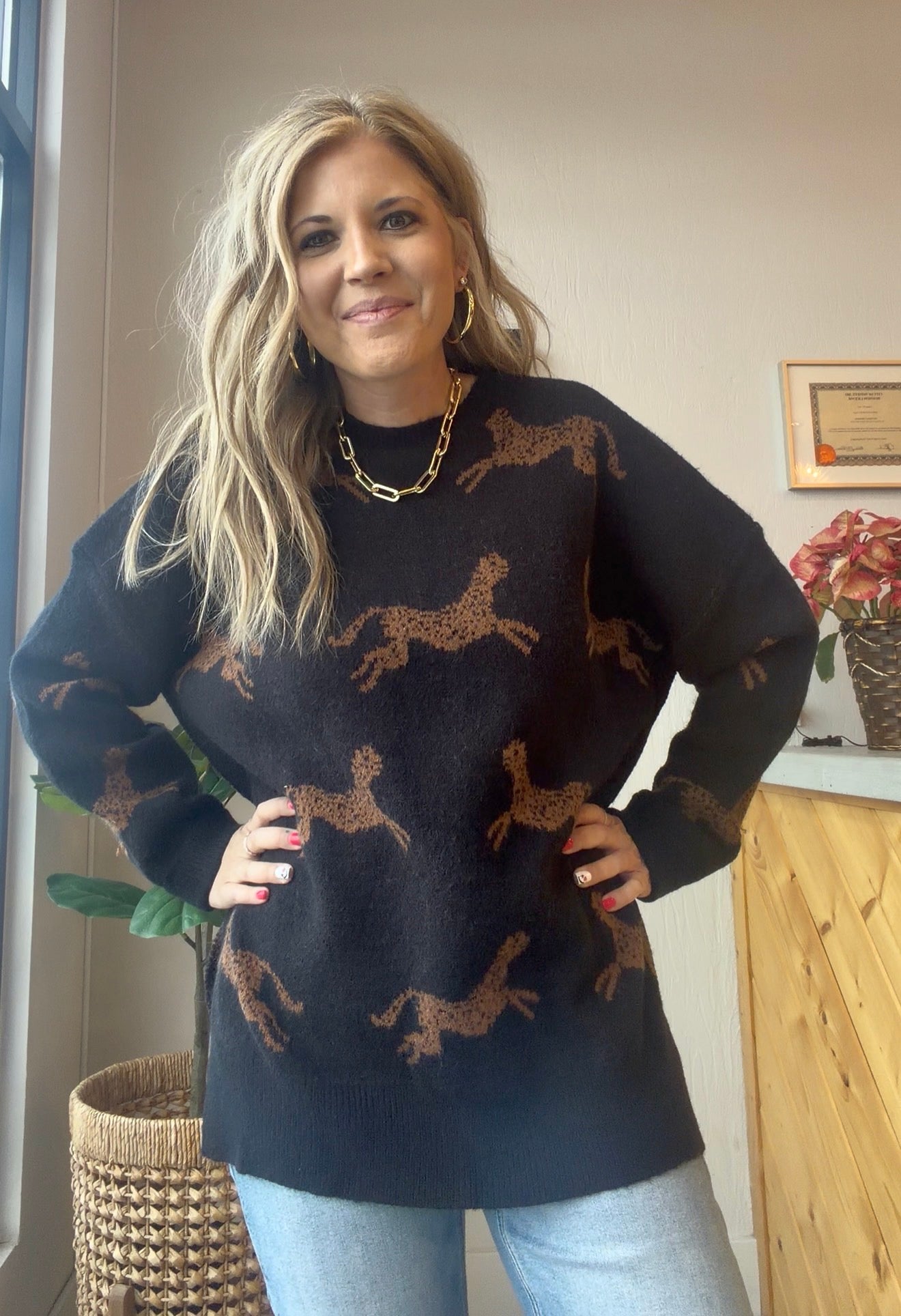 Midnight Cheetah Knit