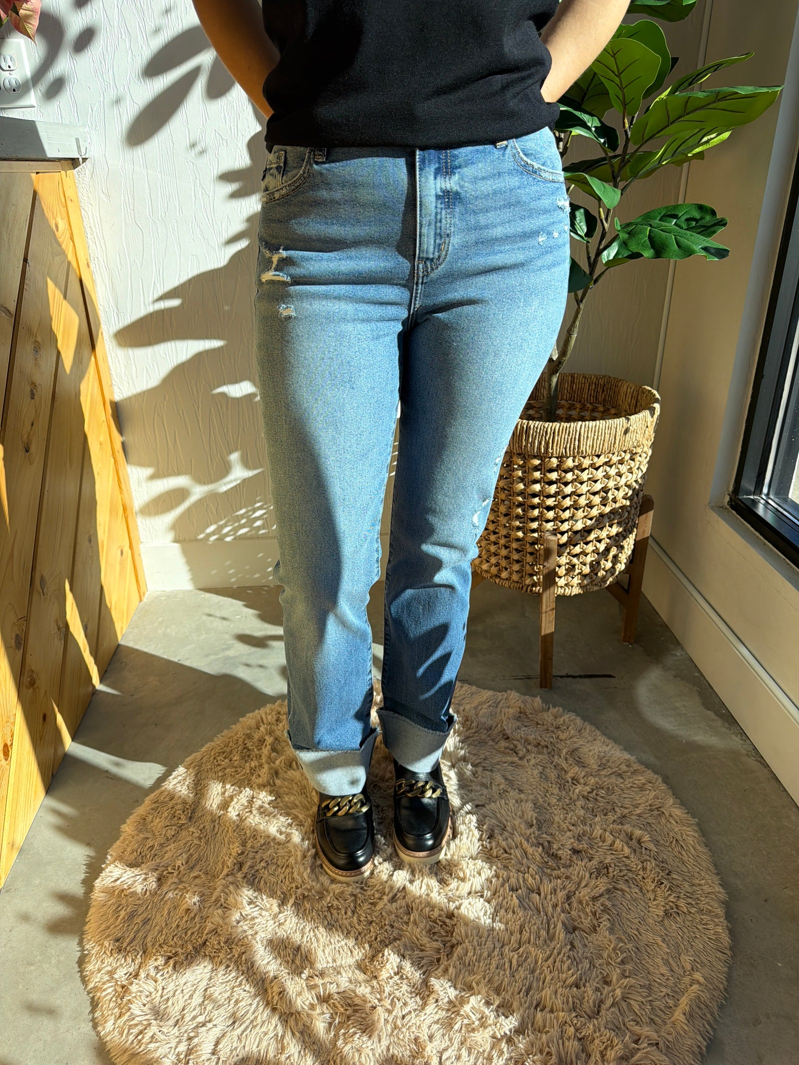 KanCan High Rise Straight Jean