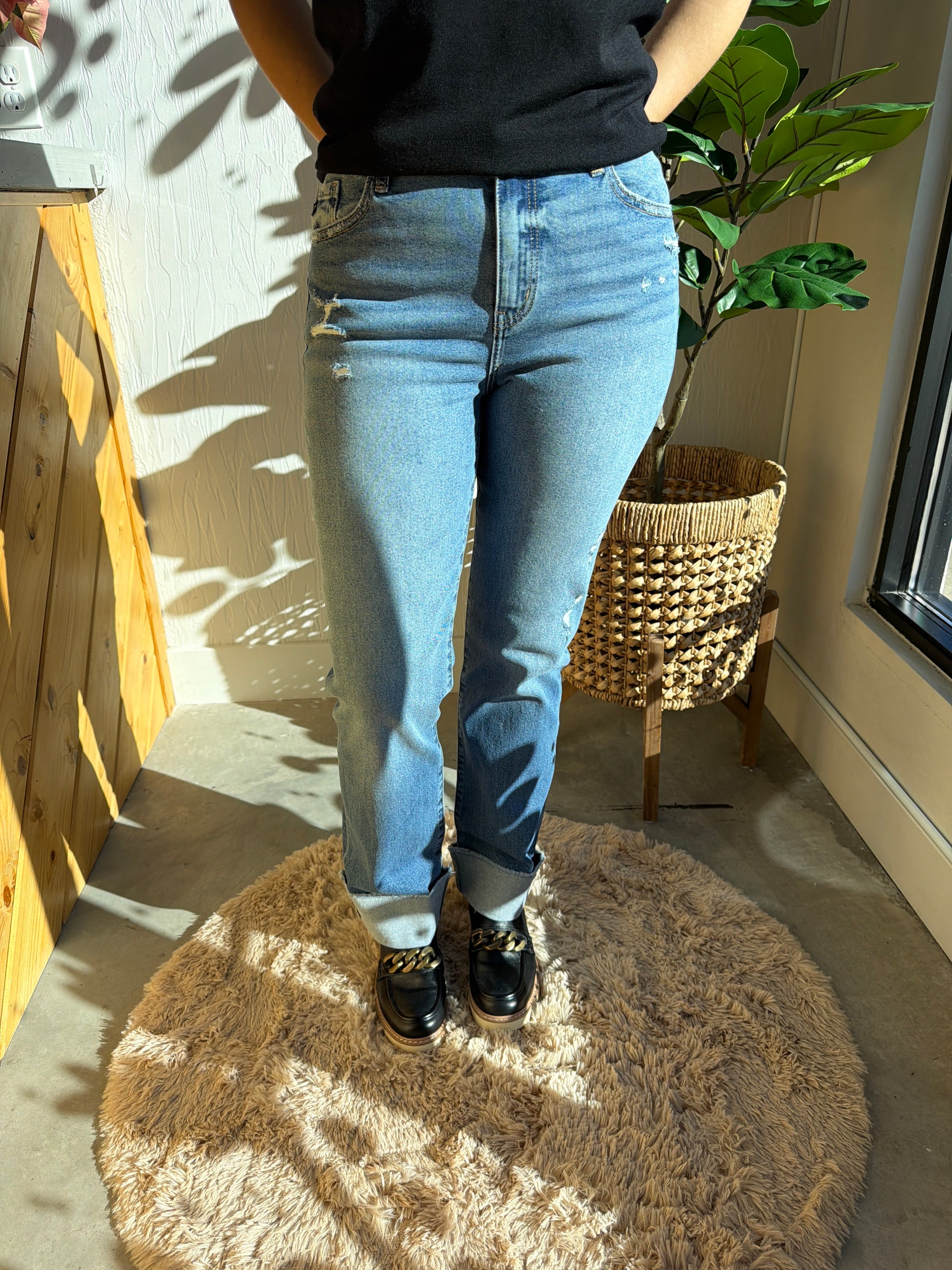KanCan High Rise Straight Jean