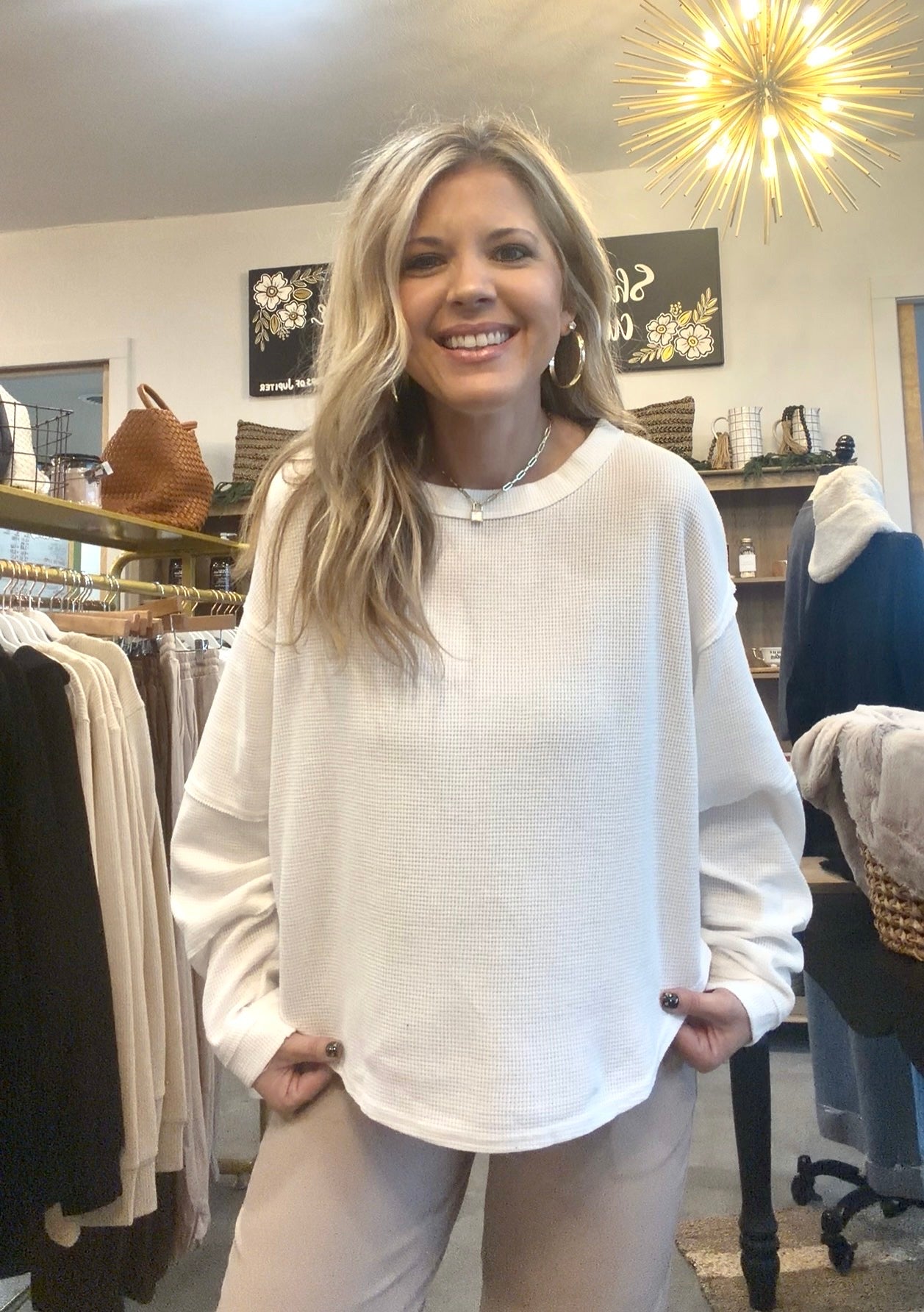 Soft Grid Waffle Top