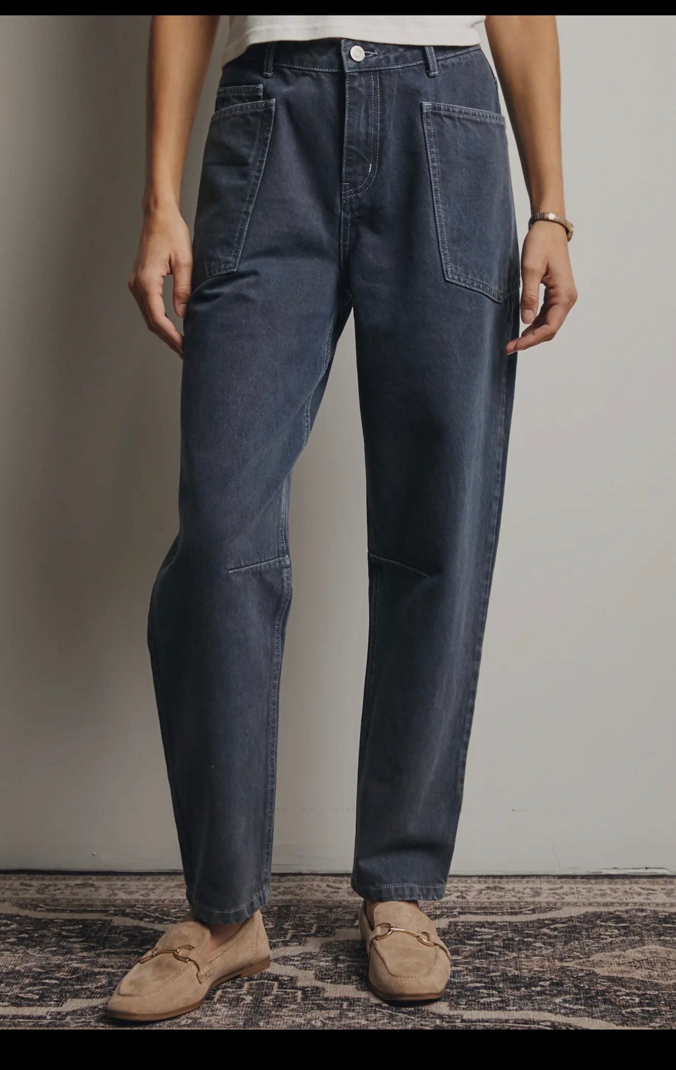 Grey Utilty Straight Leg Denim